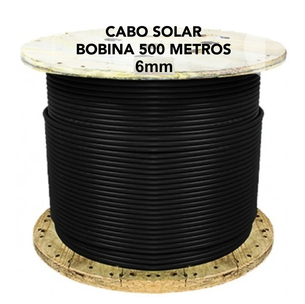 Cabo Fotovoltaico Solar Mm Cabr Preto Bobina Metros