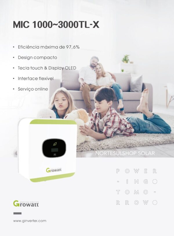 Inversor Ongrid Growatt Grid Tie 1.5kw Inmetro 1500w + Wi-fi