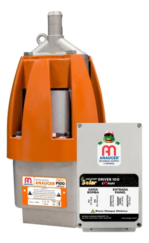Bomba Solar Anauger P100 - até 8600l/dia máx 40m altura para Poço (Sem Painel Solar)