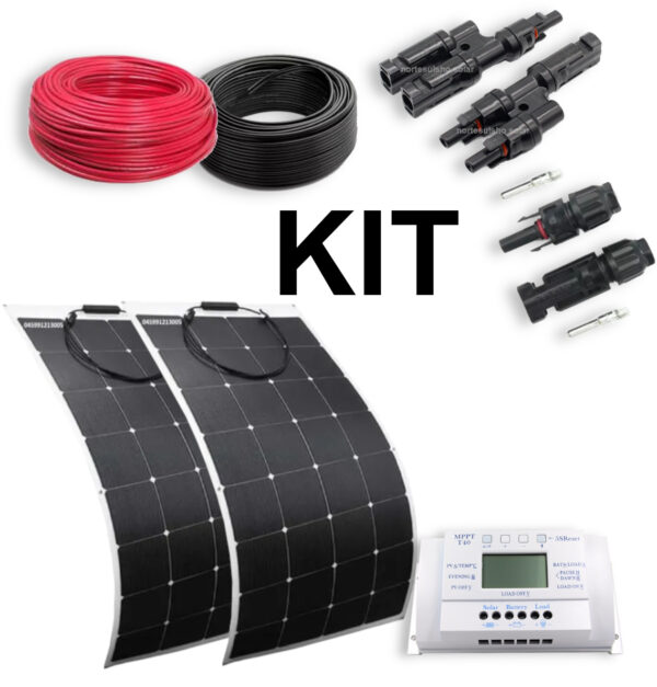 Kit Solar 2 Placa Painel 160w Flexível + Controladora + cabo + MC4