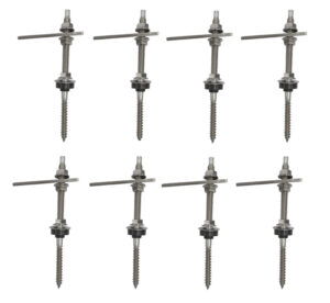 kit 8 parafuso rosca dupla madeira KIT 08 PARAFUSOS ROSCA DUPLA MADEIRA C CHAPA RETA E PARAFUSOS