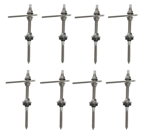 KIT 08 PARAFUSOS ROSCA DUPLA MADEIRA C CHAPA RETA E PARAFUSOS