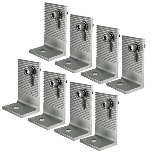 KIT 08 CHAPA L COM PARAFUSO E PORCA ALUMÍNIO PARA PERFIL LATERAL