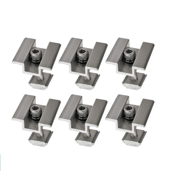 KIT 06 Fixador intermediário grampos em alumínio inox